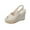 Beige, variant on Womens Ankle Strap Espadrille Wedges Round Open Toe Platform Slingback Slip on Peep Toe Sandals Comfort Summer Shoes
