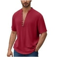 thumbnail image 3 of T-Shirts for Man Plus Size Short Sleeve V-Neck Lightweight Tops & Blouses Summer Casual Loose Fitness Pullover T-Shirt Gifts for Men RedS, 3 of 10