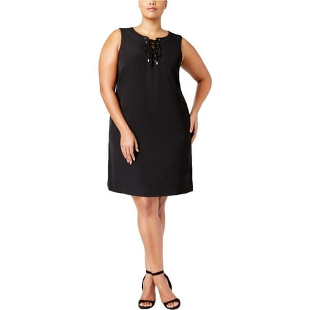 Calvin Klein Women's Plus Size Lace up Dress, Black, 14W | Walmart Canada