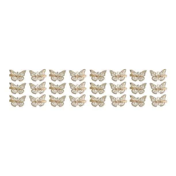 24pcs Clips para el cabello delicados Pelo Barrettes Horquillas Mariposas Laterales Pinzas para el cabello