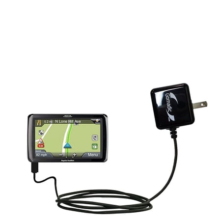 Gomadic Intelligent Compact AC Home Wall Charger suitable for the Magellan Roadmate 9250 T LM - High output power with a convenient, foldable plug des