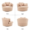 thumbnail image 5 of BRILHAMEZ Modern Oversized 360° Swivel Accent Chair, Lambswool Fabric Round Cuddle Chair Single Sofa Lounge Chair for Living Room, Brown, 5 of 8