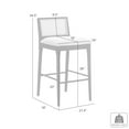 thumbnail image 5 of Tobias Coastal Modern Wood Counter Height Kitchen Bar Stool in Amber Glow Finish with White Boucle Fabric Upholstered Seat - Set of 3, 5 of 5