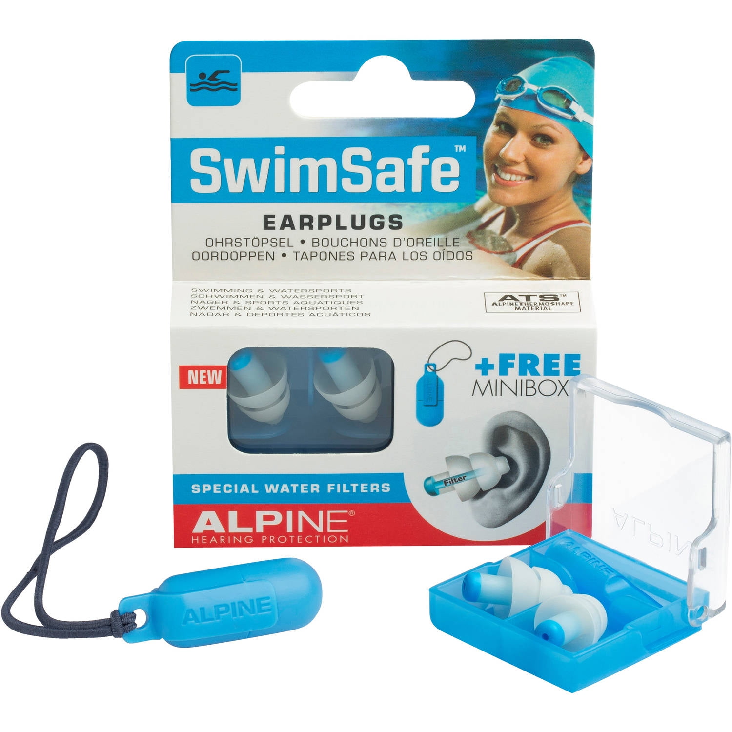 Alpine SwimSafe Earplugs, 1 pr