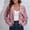 Pink, variant on Womens Long Sleeve Corduroy Cropped Shacket Jacket Coat Solid Button Down Boyfriend Pocket Jacket Brown L