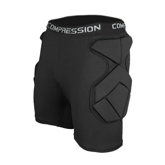 Almencla Goalkeeper Shorts Breathable Hip Protector for Ski Skateboard Outdoor Sports L w Crotch Protector L