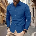 thumbnail image 2 of kamemir Men's Long Sleeve Free Shirts Casual Button Down Shirts Untucked Dress Shirt(Blue,XXL), 2 of 5