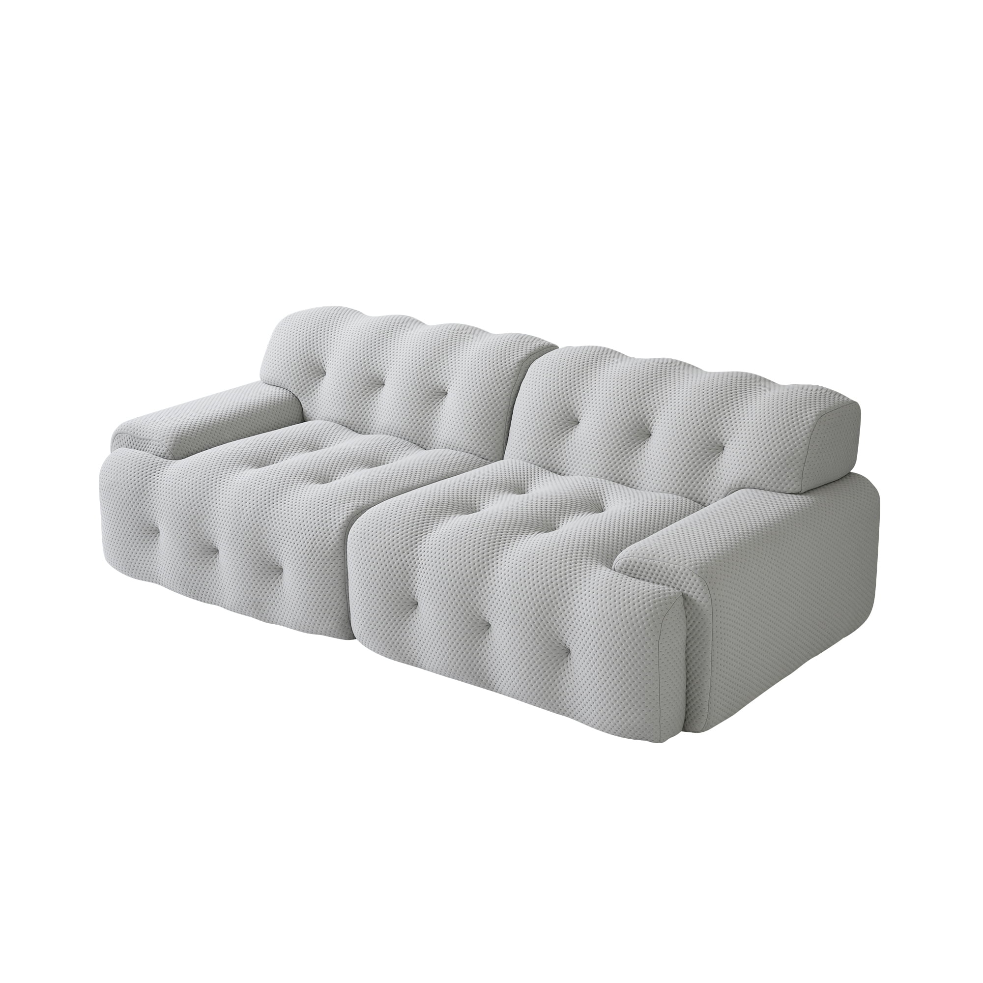 Sdorens 86.6 inch Oversized Loveseat Sofa,3D Mesh Fabric Comfy Sectional Cloud Sofa Couches,Curved Couch for Living Room, Office, Apartment,No Assembly Required (Light Gray)