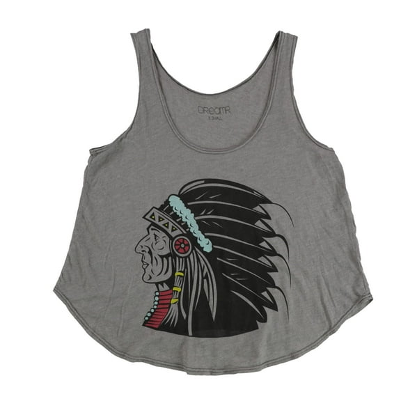 Dreamr Womens Native American Tank Top, Grey, X-Small
