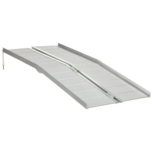 HOMCOM Rampe pour Fauteuil Roulant de 6 Pi Pliable Portable Accès Facile Rampe de Transport avec Poignée de Transport Aluminium
