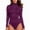 Dark Purple, variant on Lingerie for Women High Neck Slim Fit Shaping Bodysuit Underwear For Control And Seamless Contouring Green S
