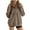 Brown, variant on Women's Half Zip Sweatshirts Fleece Stand Collar Long Sleeve Thumb Hole Oversized Pullovers with Pockets