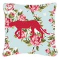 thumbnail image 2 of Carolines Treasures Leopard Shabby Chic Roses Square Decorative Outdoor Pillow, 2 of 2