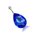 thumbnail image 3 of Water Drop Crystal Navel Buckle Belly Ring Piercing Body Inlaid Button Q00220, 3 of 3