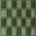 thumbnail image 1 of Ahgly Company Machine Washable Indoor Square Checkered Turquoise Blue Modern Area Rugs, 6' Square, 1 of 4