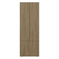 thumbnail image 6 of Nmkwnr Wood Wardrobe with 4 Shelves, 3 Door Tall Storage Cabinet for Bedroom, Living Room, Entryway, Light Brown, 6 of 8