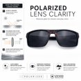 thumbnail image 4 of SA106 Mens Polarized Flat Top Square Sunglasses Matte Finish Rectangular UV400 Anti Glare Driving Matte Tortoise Frame - Black Lens, 4 of 6