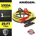 thumbnail image 2 of Krieger Jumper Cables for Car Battery, Heavy Duty Automotive Booster Cables for Jump Starting Dead or Weak Batteries, 1000Amps Custom-made Alligator Clamps - Carrying Bag Included (25-Feet (1-Gauge), 2 of 7