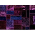 thumbnail image 1 of Ahgly Company Indoor Rectangle Patchwork Purple Transitional Area Rugs, 6' x 9', 1 of 4