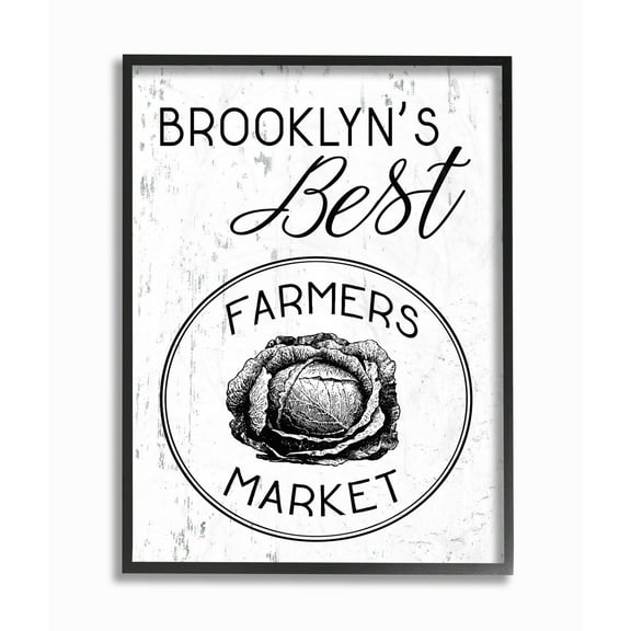 Stupell Brooklyns Best Farmers Market Framed Giclee Texture Art 16 x 20