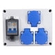 thumbnail image 3 of Toma De Corriente Impermeable, Enchufe De Pared De Diseño Estándar De Carcasa De ABS De 3 Posiciones Para Exteriores Para Interiores, 3 of 7