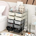 thumbnail image 3 of Costway 10-Drawer Storage Cart Utility Rolling Trolley Kitchen Organizer Grey Gradient, 3 of 10