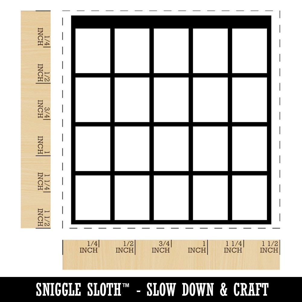 Guitar Chord Blank Self-Inking Rubber Stamp Ink Stamper - Black Ink - Large 1-1/2 Inch