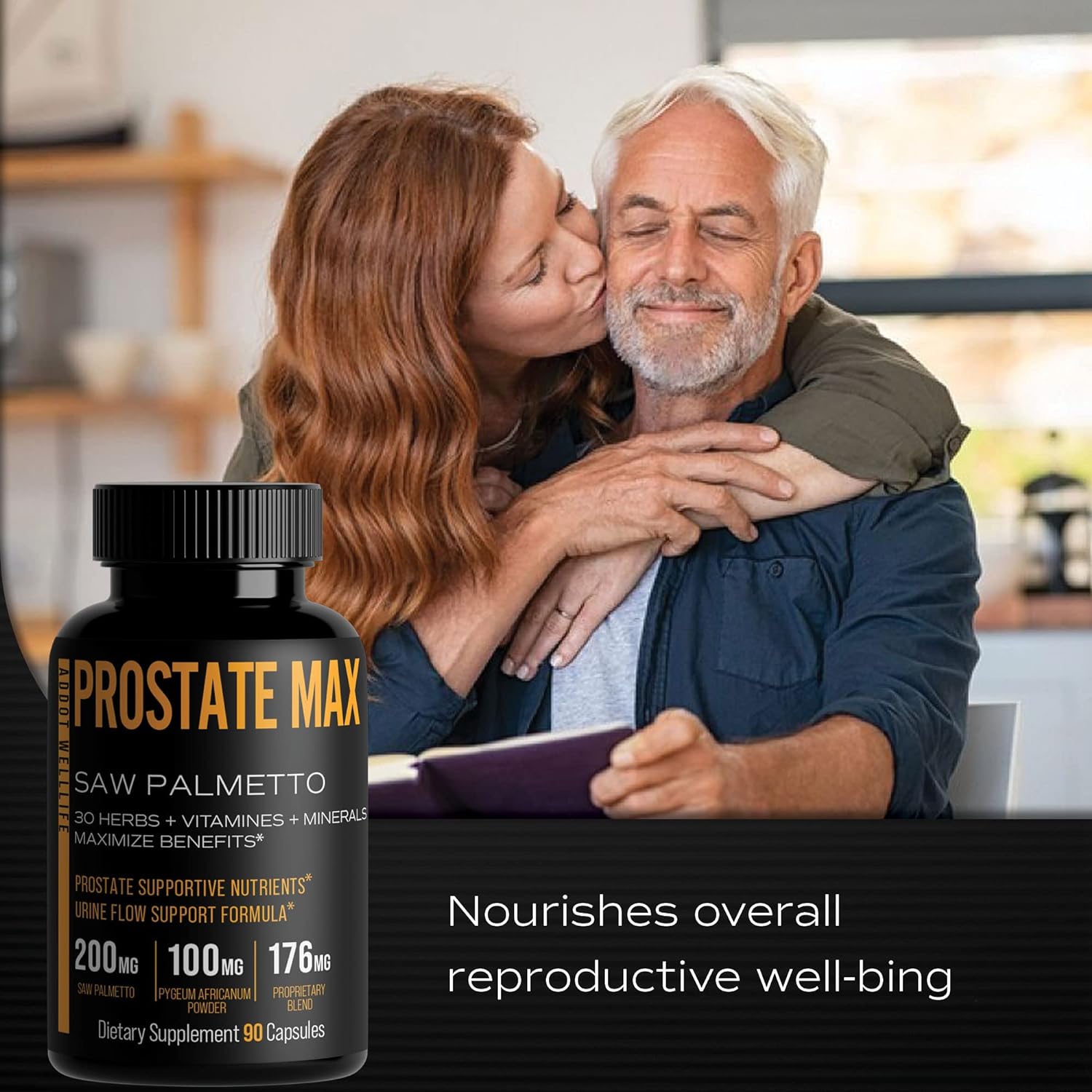 ADDOT WELLLIFE Say Goodbye to Bathroom Trips Prostate Max - Prostate Health Supplement for Men with Saw Palmetto and 30 Powerful Herbs, Vitamins, and Minerals - 90 Capsules