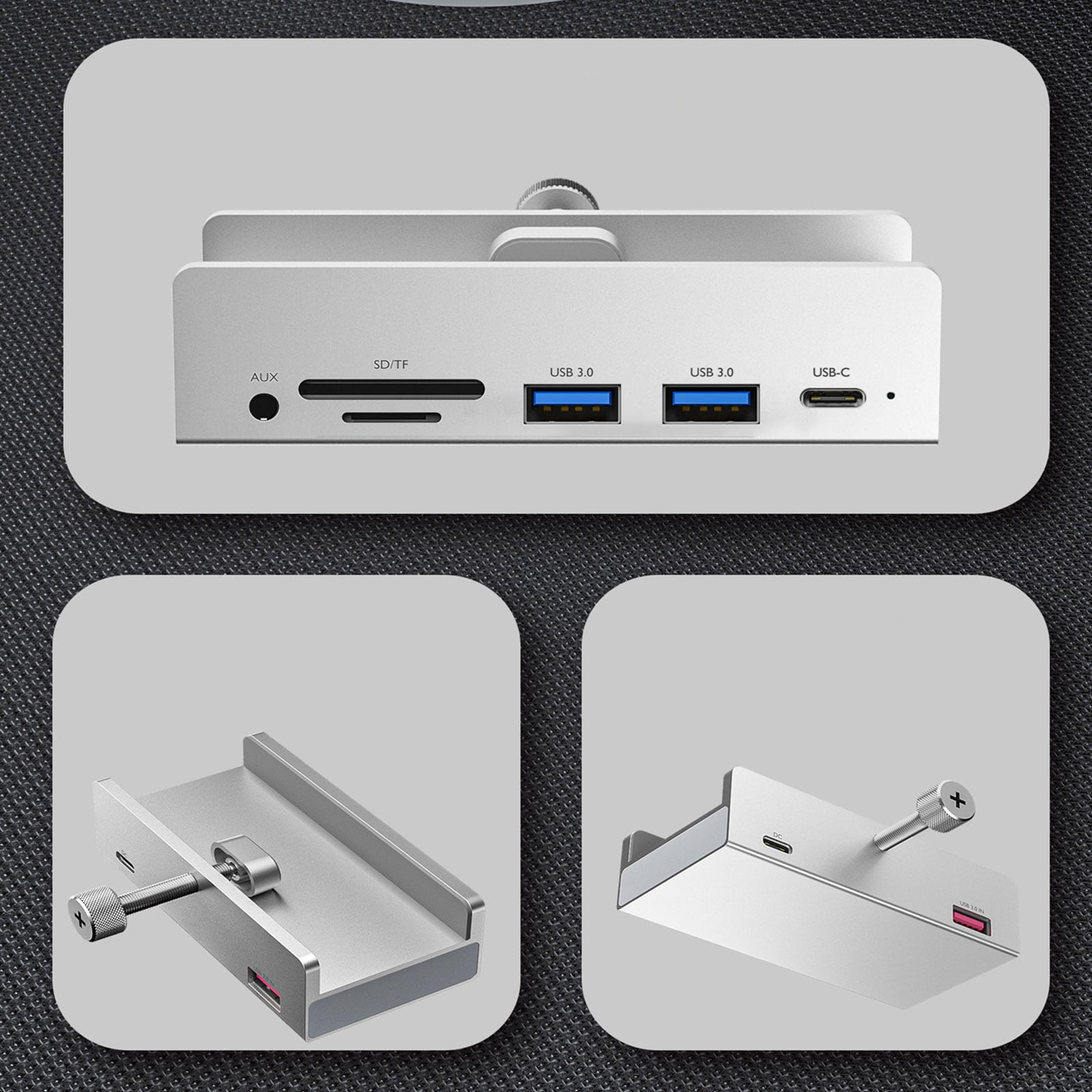 Multi-Functional USB 3.0 Hub for Efficient Data Management - Fast SD/TF Access and 3.5mm Aux Port