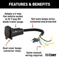 thumbnail image 2 of Curt Hitch 57184 Trailer Wiring Connector Adapter  4 Way Flat To 7 Way Blade; With Lead Wires, 2 of 2