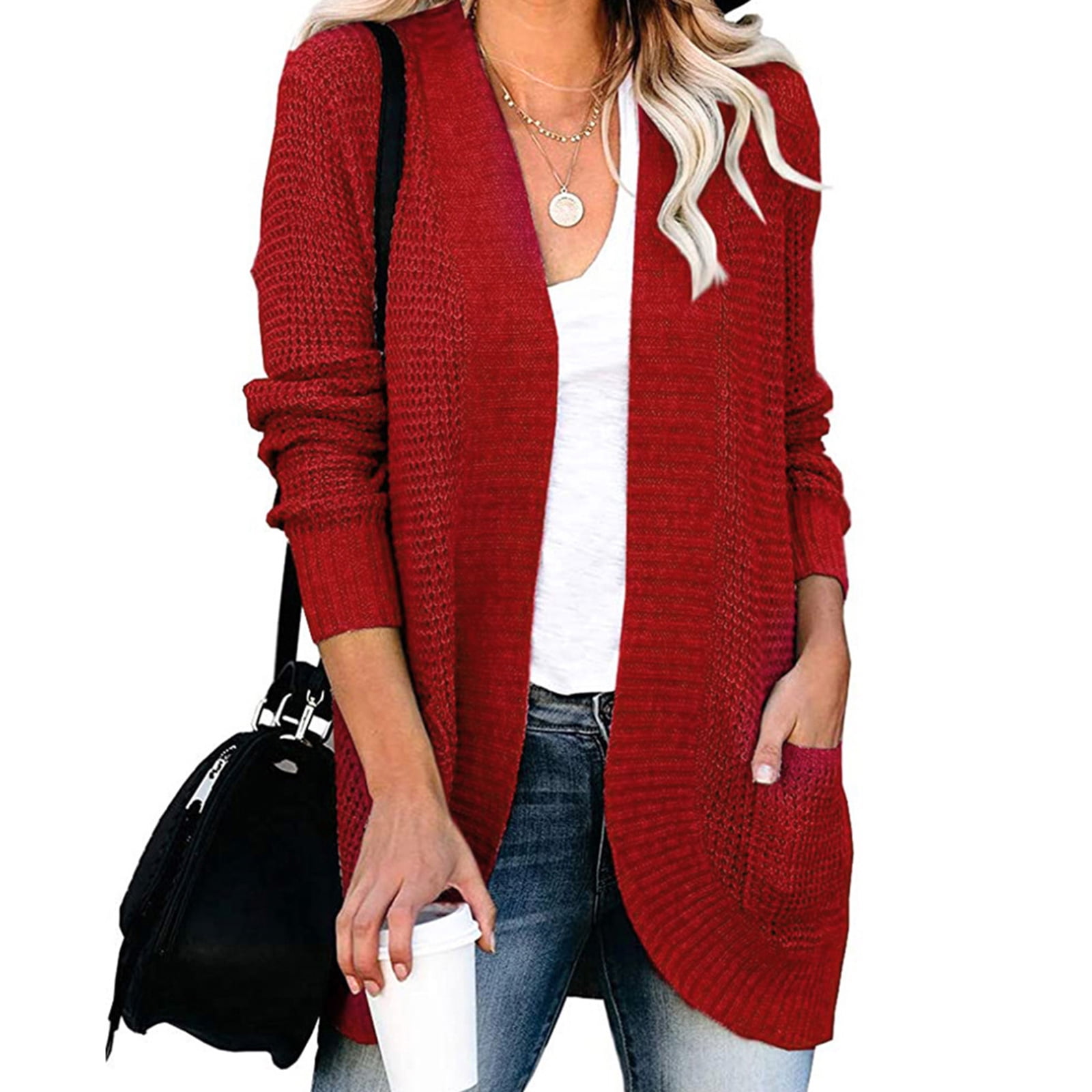 Long Sleeve Rounded Hem Sweater Coat 