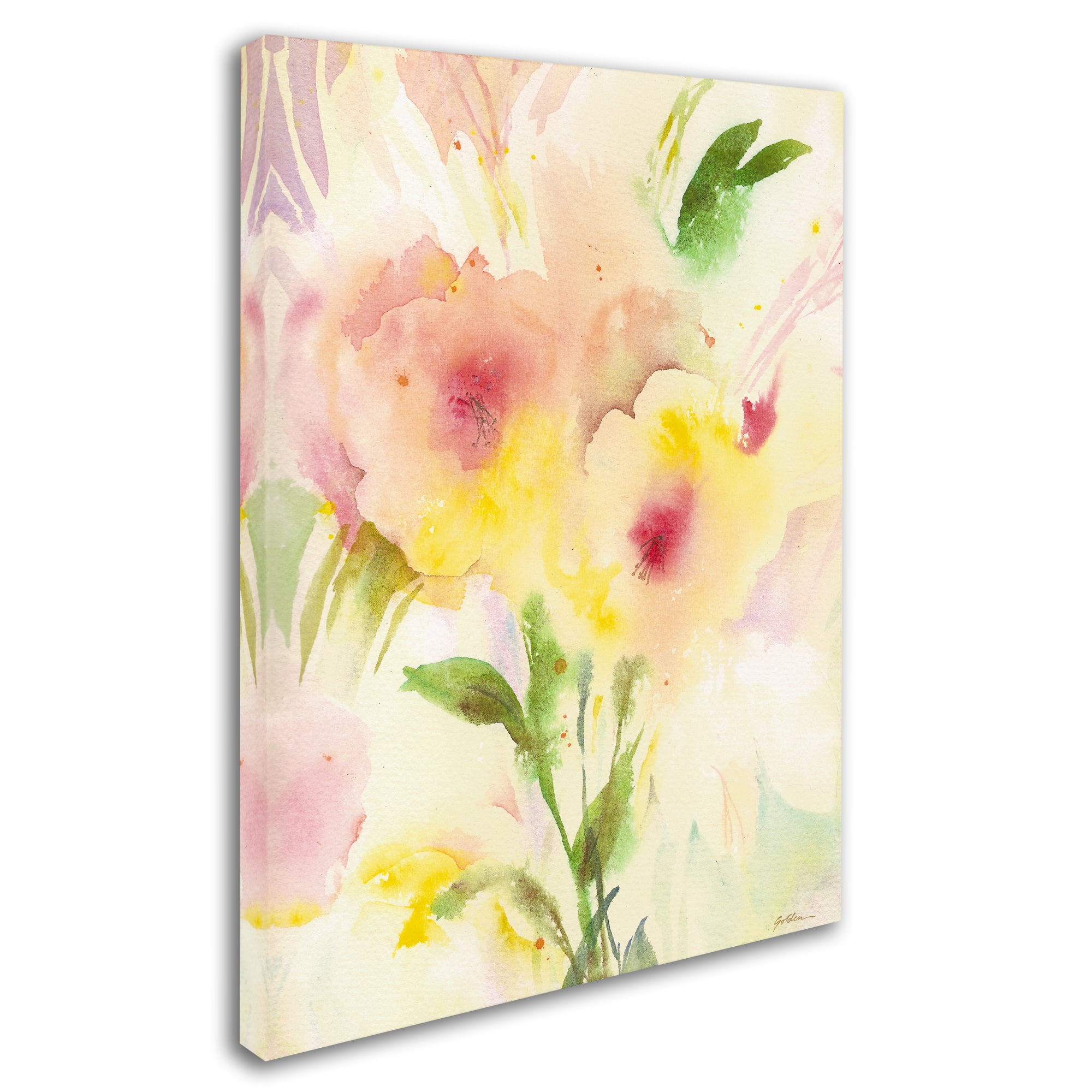 Trademark Fine Art "Two Garden Flowers" Canvas Art by Sheila Golden