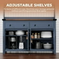 thumbnail image 2 of HAUXITIO Farmhouse Buffet Cabinet with Charging Station,Drawers & Wine Rack,White Storage Sideboard with Barn Doors for Kitchen & Dining Room,Blue, 2 of 8