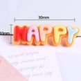 thumbnail image 4 of 50 Uds 4 abalorios de resina con letras felices en crema perfecl Botones trasera plana, 4 of 7
