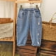 thumbnail image 2 of Odeerbi 1-7 Años Chicas Vaqueros Lindo Conejo Bordado Pantalones de Vaquero de Pierna Recta Pantalones Sueltos de Pierna Ancha, 2 of 6
