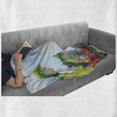 thumbnail image 6 of Cartoon Soft Flannel Fleece Throw Blanket, Various Animals Riding on Train in the Park with Mountains Illustration, Cozy Plush for Indoor and Outdoor Use, 60" x 80", Multicolor, by Ambesonne, 6 of 6