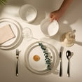 thumbnail image 2 of Kook Ceramic Dinnerware Set, 12 Piece, Powder White, Service for 4, Hearthstone Collection, 2 of 6