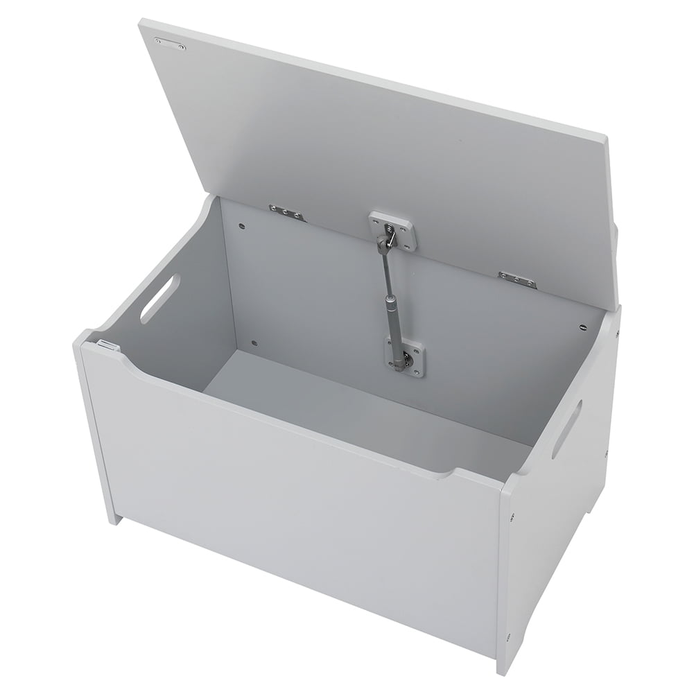 Kepooman Storage Chest, Retro Toy Box Organizer with Flip-Top Lid Handles and Safety Hinges, Sturdy Entryway Storage Bench, Wood Look Accent Furniture, Grey Kepooman Storage Chest, Retro Toy Box Organizer with Flip-Top Lid Handles and Safety Hinges, Sturdy Entryway Storage Bench, Wood Look Accent Furniture, Grey