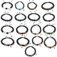 thumbnail image 2 of Bracelets Assortis Mode Réglable Noir Mat Roches Diffuseur Bracelet Perles de Prière Femmes Accessoires Cadeaux pour Hommes Ita Creen, 2 of 6