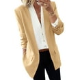 thumbnail image 1 of Vedolay Womens 2023 Suit Jackets Suit Jackets for Women Casual Blazer Shawl Collar Long Sleeve Open Front Work Office Jackets,Khaki XL, 1 of 4