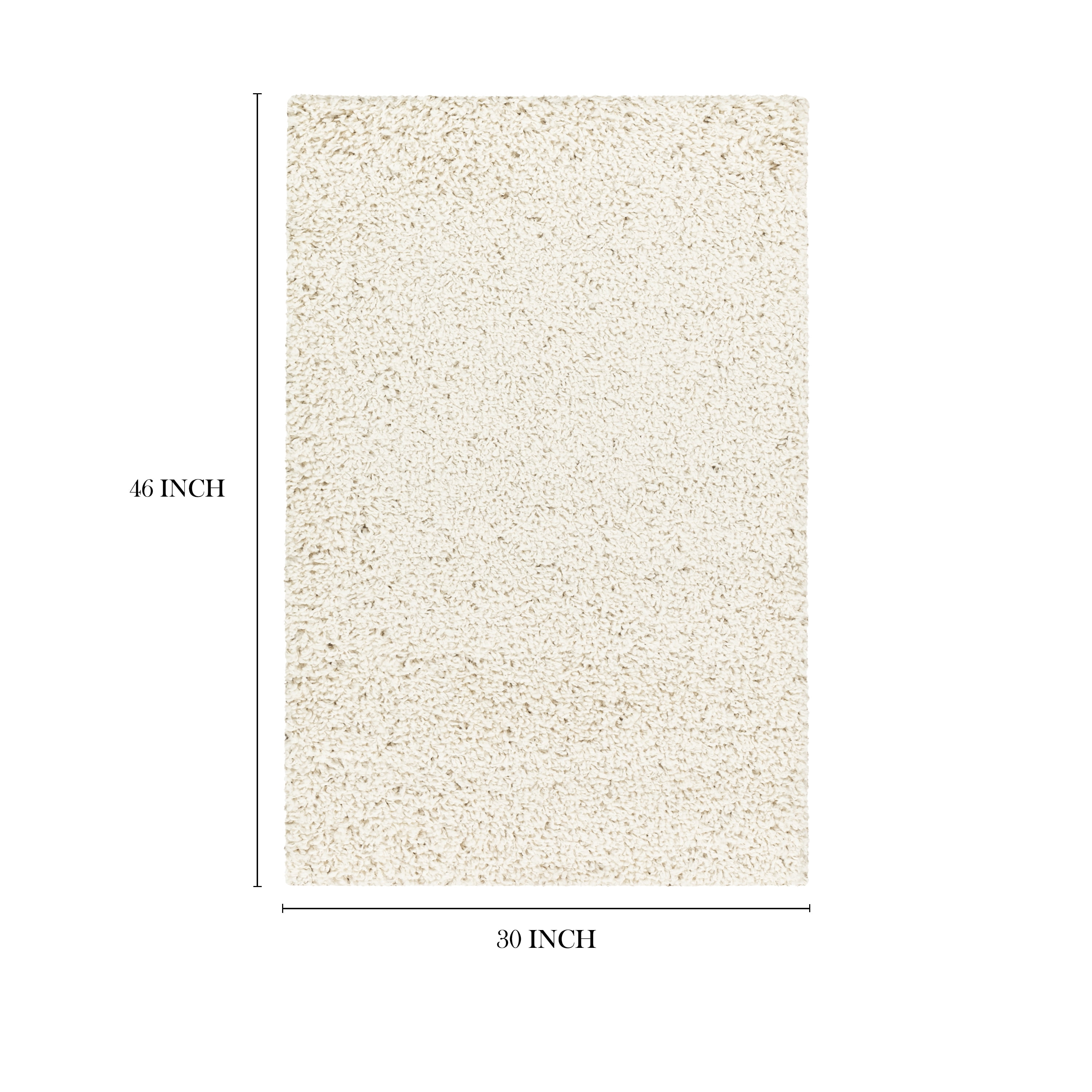 Mainstays Traditional Solid Ivory Tufted Shag Indoor Accent Rug, 2'6"x3'10"