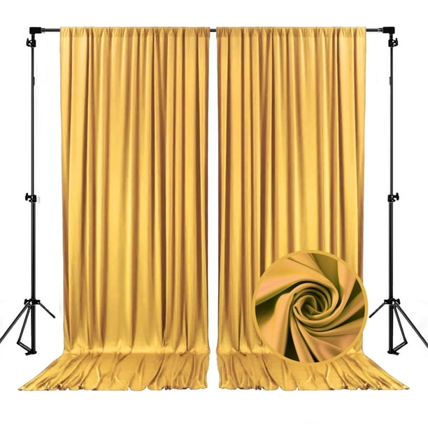 Cortina de Raso ZEBMOON para Fondo 150x300cm Oro Champán