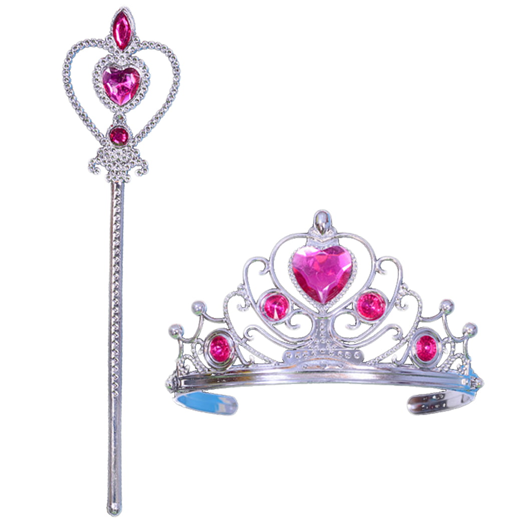 Ogquaton Crown Magic Wand Princess Headdress Halloween Birthday Party Heart Hoop Practical and Useful New Released 