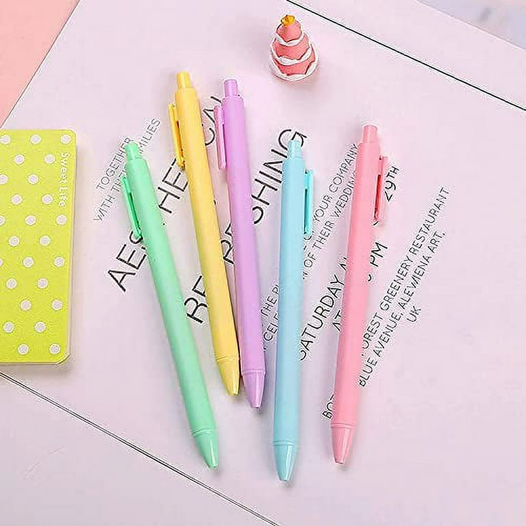 30 Pcs Cute Pens, Black Ink Kawaii Gel Pens Refillable Retractable Rolling Ball Gel Pens for Kids School Office Children Students Teens Gifts (30)