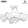 thumbnail image 2 of Outdoor Sectional Sofa Set Patio Conversation Set Patio Seating Group Outdoor Daybed with Adjustable Reclining Seats for Backyard, Poolside and Balcony,Grey, 2 of 9