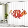 thumbnail image 4 of Ambesonne Dragon Shower Curtain, Vintage Asian Animal Art, 69"Wx70"L, Scarlet and Earth Yellow, 4 of 4