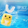 thumbnail image 4 of U-Shaped Soft Silicone Ultrasonic 360° Clean Tooth Electric Toothbrush Yellow Students 8-15 Years Old, 4 of 6