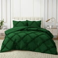 thumbnail image 2 of D.N.G. BEDDINGS 1 Piece Luxurious Diamond Ruffle Comforter Super Soft, All Season Pintuck 800 Thread Count, 100% Egyptian Cotton, King/California King Size Green Color, 2 of 9