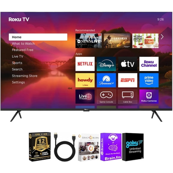 Roku 75R6C7KIT1 75 inch Class Plus Series 4K QLED Mini LED Smart TV Dolby Vision HDR10 Plus 120Hz WiFi Voice Remote HD