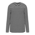 thumbnail image 5 of CLOISE Tops for Women Fall Fashion Striped Tops Round Neck Long Sleeve Shirts Comfy Color Block Basic Blouses Y2k Outfits Gray XL, 5 of 6